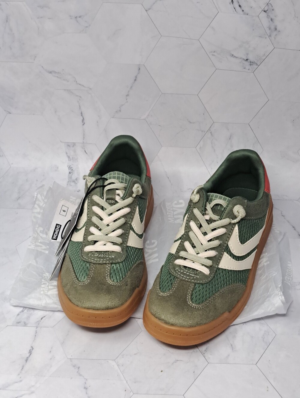 Madden NYC Women's Low Profile Sneakers in Thyme/Green Multi -Women's